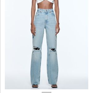 Wide Leg Ripped Jeans
